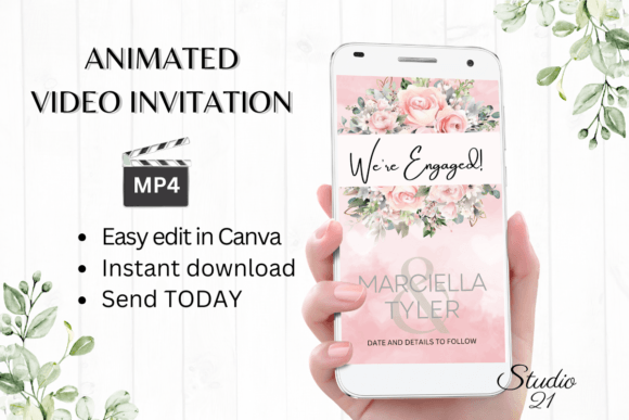 Celebrate in Style: A Guide to Pink Engagement Announcement W1277B