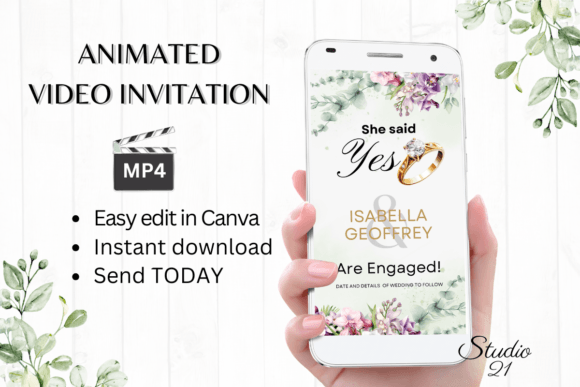 Orchids Engagement Announcement W1452B: Your Elegant Digital Evite Solution