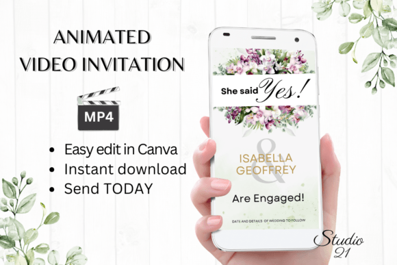 Orchids Engagement Announcement W1456B: Elevate Your Invites