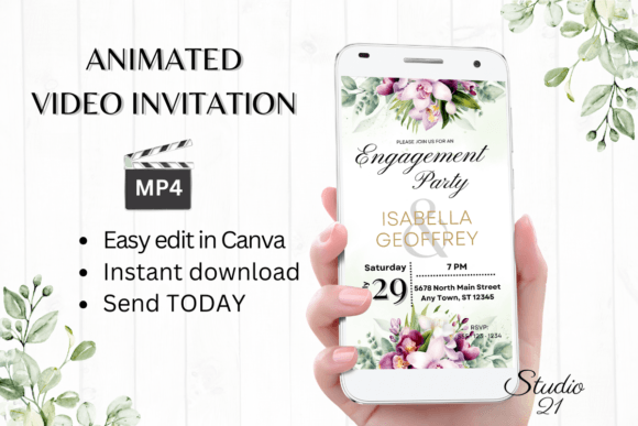 Orchids Engagement Party Invite W1458: A Modern Digital Solution