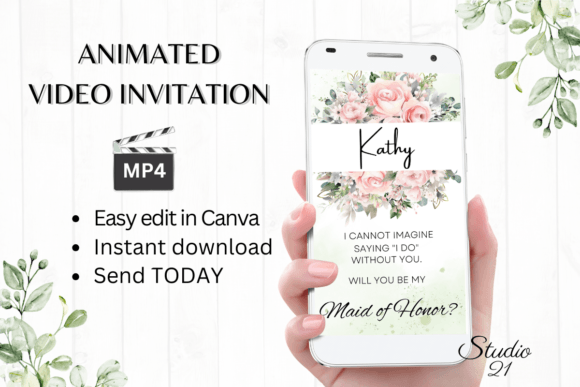 Pink Rose Maid of Honor Proposal: A Modern Script for Digital Invitations