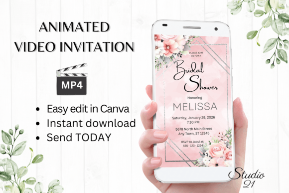 Pink Roses Bridal Shower Invite W4275: Effortless Elegance for Your Celebration