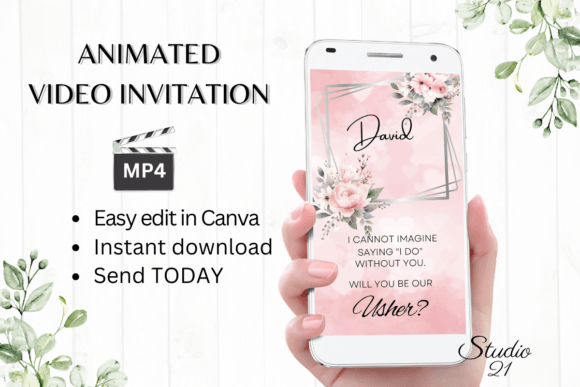 Pink Roses Usher Proposal W3273U: A Digital Invitation Guide