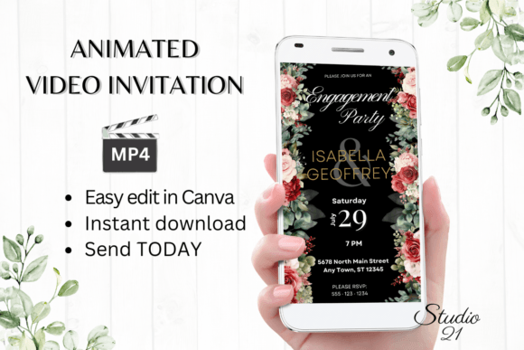 Red Roses Engagement Party Invite W1445: A Designer's Guide