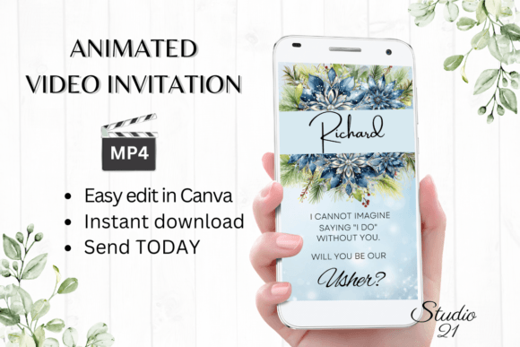 Winter Usher Proposal W3256U: A Modern Script for Digital Invitations